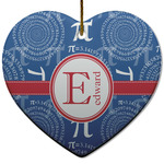 PI Heart Ceramic Ornament w/ Name and Initial