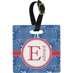 PI Plastic Luggage Tag - Square w/ Name and Initial
