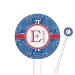 PI 5.5" Round Plastic Stir Sticks - White - Single Sided (Personalized)