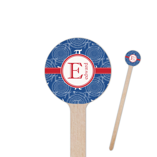 Custom PI 7.5" Round Wooden Stir Sticks - Single Sided (Personalized)