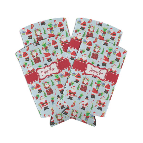 Custom Santa and Presents Can Cooler (tall 12 oz) - Set of 4 (Personalized)
