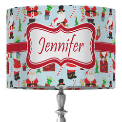 Santa and Presents 16" Drum Lamp Shade - Fabric (Personalized)