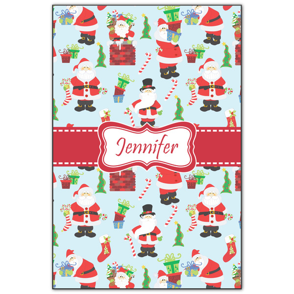 Custom Santa and Presents Wood Print - 20x30 (Personalized)