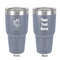 Santa and Presents 30 oz Stainless Steel Ringneck Tumbler - Grey - Double Sided - Front & Back