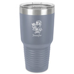 Santa and Presents 30 oz Stainless Steel Tumbler - Grey - Single-Sided (Personalized)