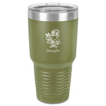 Santa and Presents 30 oz Stainless Steel Tumbler - Olive - Single-Sided (Personalized)