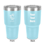 Santa and Presents 30 oz Stainless Steel Tumbler - Teal - Double-Sided (Personalized)