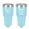 Santa and Presents 30 oz Stainless Steel Ringneck Tumbler - Teal - Double Sided - Front & Back