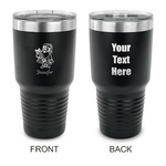 Santa and Presents 30 oz Stainless Steel Tumbler - Black - Double Sided (Personalized)