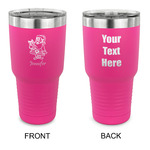 Santa and Presents 30 oz Stainless Steel Tumbler - Pink - Double Sided (Personalized)