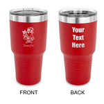 Santa and Presents 30 oz Stainless Steel Tumbler - Red - Double Sided (Personalized)