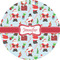 Santa and Presents 5" Multipurpose Round Label - Single Sticker