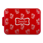 Santa and Presents Aluminum Baking Pan with Red Lid (Personalized)