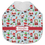 Santa and Presents Jersey Knit Baby Bib w/ Name or Text