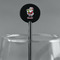 Santa and Presents Black Plastic 5.5" Stir Stick - Round - Main