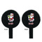 Santa and Presents Black Plastic 7" Stir Stick - Double Sided - Round - Front & Back