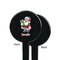 Santa and Presents Black Plastic 7" Stir Stick - Single Sided - Round - Front & Back