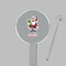 Santa and Presents Clear Plastic 7" Stir Stick - Round - Closeup