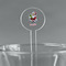 Santa and Presents Clear Plastic 7" Stir Stick - Round - Main