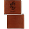 Santa and Presents Cognac Leatherette Bifold Wallets - Front and Back Single Sided - Apvl