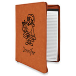 Santa and Presents Leatherette Zipper Portfolio with Notepad - Double Sided (Personalized)