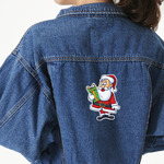 Santa and Presents Twill Iron On Patch - Custom Shape - X-Large - Set of 4