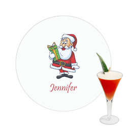 Santa and Presents Printed Drink Topper -  2.5" (Personalized)