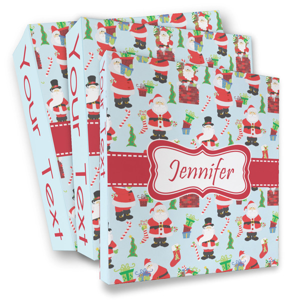 Custom Santa and Presents 3 Ring Binder - Full Wrap (Personalized)