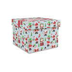 Santa and Presents Gift Box with Lid - Canvas Wrapped - Small (Personalized)