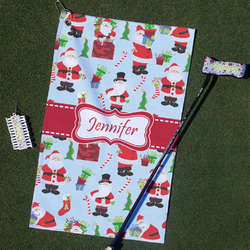 Santa and Presents Golf Towel Gift Set w/ Name or Text