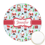 Santa and Presents Printed Cookie Topper - 2.5" (Personalized)