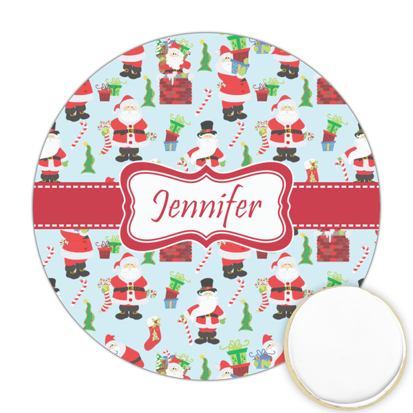 Custom Santa and Presents Printed Cookie Topper - 2.5" (Personalized)