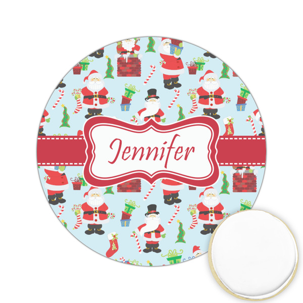 Custom Santa and Presents Printed Cookie Topper - 2.15" (Personalized)