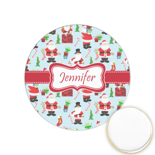 Custom Santa and Presents Printed Cookie Topper - 1.25" (Personalized)