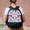 Santa and Presents Large Backpack - Black - On Back