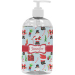 Santa and Presents Plastic Soap / Lotion Dispenser (16 oz - Large - White) (Personalized)