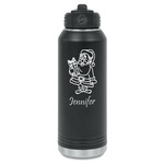 Santa and Presents Water Bottle - Laser Engraved - Front (Personalized)