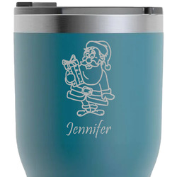 Santa and Presents RTIC Tumbler - Dark Teal - Laser Engraved - Double-Sided (Personalized)