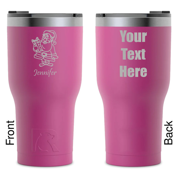 Custom Santa and Presents RTIC Tumbler - Magenta - Laser Engraved - Double-Sided (Personalized)