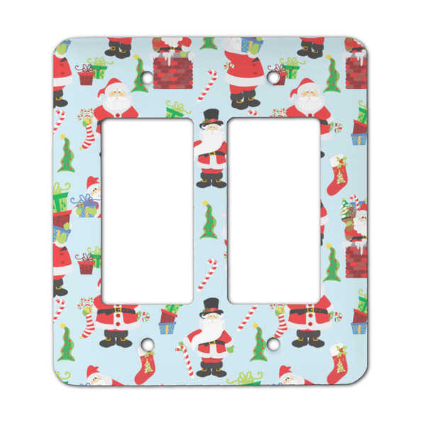 Custom Santa and Presents Rocker Style Light Switch Cover - Two Switch