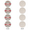 Santa and Presents Round Linen Placemats - APPROVAL Set of 4 (single sided)