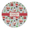 Santa and Presents Round Linen Placemats - FRONT (Double Sided)