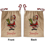 Santa and Presents Santa Sack - Front & Back (Personalized)