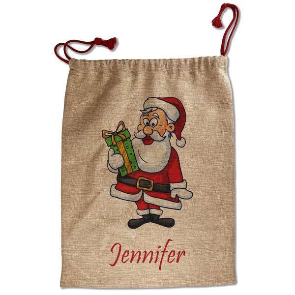 Custom Santa and Presents Santa Sack - Front (Personalized)