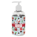 Santa and Presents Plastic Soap / Lotion Dispenser (8 oz - Small - White) (Personalized)