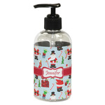 Santa and Presents Plastic Soap / Lotion Dispenser (8 oz - Small - Black) (Personalized)