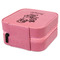 Santa and Presents Travel Jewelry Boxes - Leather - Pink - View from Rear