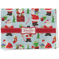 Santa and Presents Kitchen Towel - Waffle Weave - Full Color Print (Personalized)