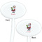 Santa and Presents White Plastic 7" Stir Stick - Double Sided - Oval - Front & Back