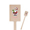 Santa and Presents Wooden 6.25" Stir Stick - Rectangular - Closeup